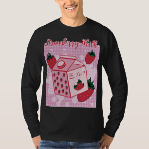 Aardbeienmelk Japans Retro 90s Anime Fruit AES T-shirt