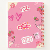 Aardbeienmelk schattig 💗🥛🍓 notitieboek (Achterkant)