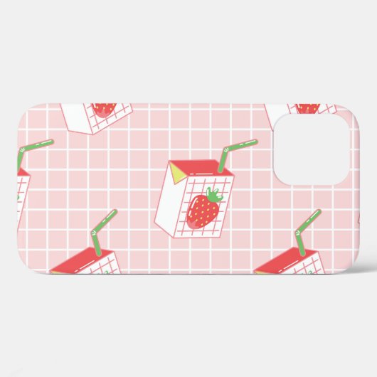Aardbeienmelkpatronen: speelse Cartoons Case-Mate iPhone Case (Achterkant (horizontaal))