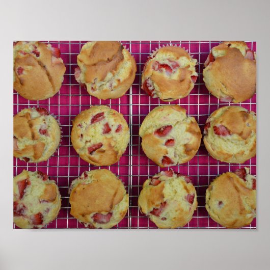 Aardbeienmoffins Poster (Voorkant)