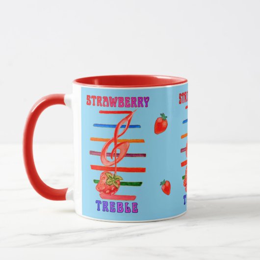AARDBEIENMOK MET Muzieknoteontwerp Mok (Links)