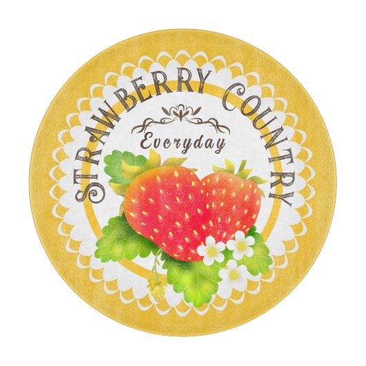 Aardbeienmosterd Snijplank (Voorkant)