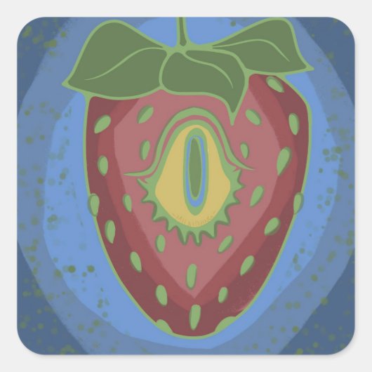 Aardbeienoog Sticker (Voorkant)