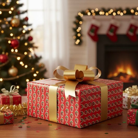 Aardbeienpakpapier Cadeaupapier