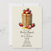 Aardbeienpannenkoeken Stack Bruids Brunch Douche Kaart (Voorkant)