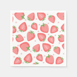 Aardbeienpapier servetten Berry Eerste Verjaardag