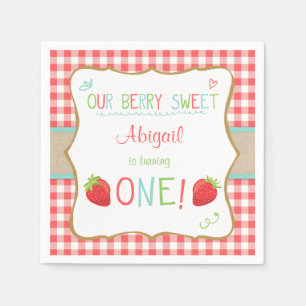 Aardbeienpapier servetten Zomer fruit picknick