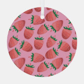 Aardbeienpastel: zoetheid glas ornament (Achterkant)