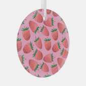 Aardbeienpastel: zoetheid glas ornament (Voorkant Rechts)