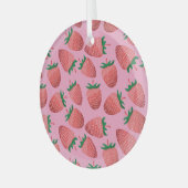 Aardbeienpastel: zoetheid glas ornament (Voorkant links)