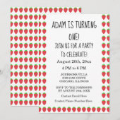 Aardbeienpatronen Aangepaste leeftijd 1e verjaarda Kaart (Voorkant / Achterkant)