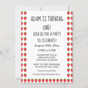 Aardbeienpatronen Aangepaste leeftijd 1e verjaarda Kaart