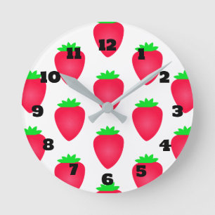 Aardbeienpatronen Meisjes Jongens Kwekerij Gift 20 Ronde Klok
