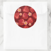 Aardbeienpatroon 2 2 ronde sticker (Tas)