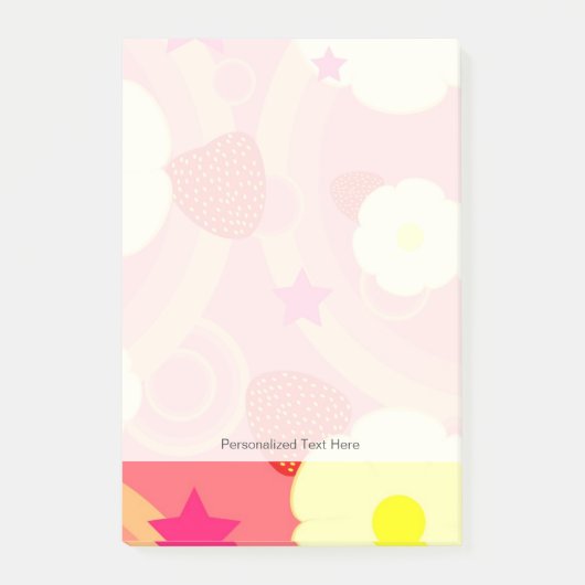 Aardbeienpatroon 2 post-it® notes (Voorkant)