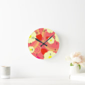 Aardbeienpatroon 2 ronde klok (Huis)