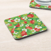 Aardbeienpatroon Bier Onderzetter (Linkerzijde)