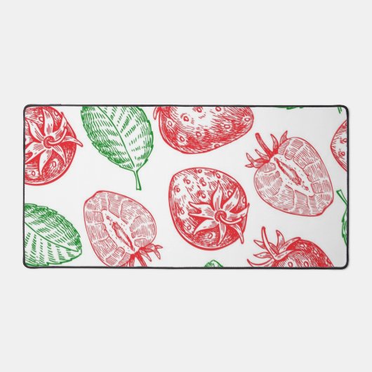 Aardbeienpatroon Bureaumat (Voorkant)