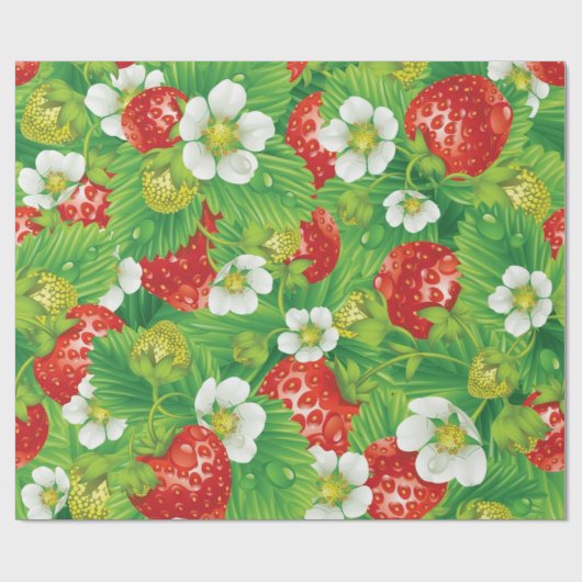 Aardbeienpatroon Cadeaupapier (Vlak)