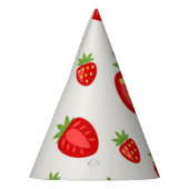 Aardbeienpatroon Feesthoedjes (Links)
