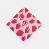 Aardbeienpatroon Gepersonaliseerde servetten (Hoek)