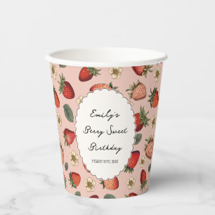Aardbeienpatroon handschrift Berry Sweet Papieren Bekers