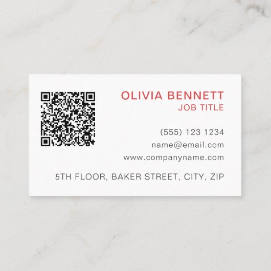 Aardbeienpatroon kleurige QR-code Visitekaartje (Achterkant)