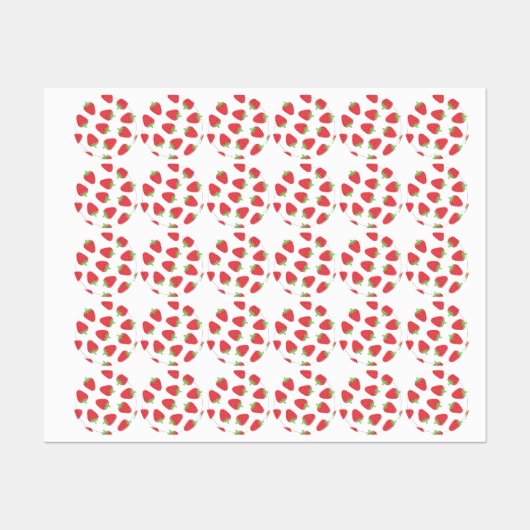 Aardbeienpatroon Labels (Vel)