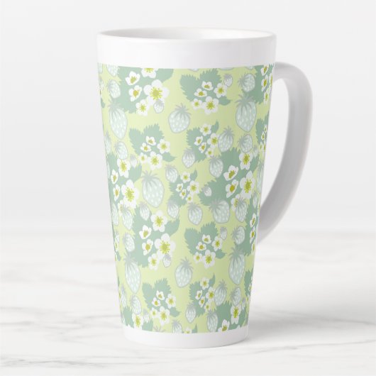 Aardbeienpatroon Latte Mok (Rechterhoek)