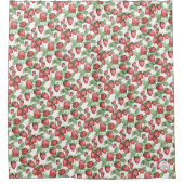 Aardbeienpatroon met hand-Drawn Spring Berry Patte Douchegordijn (Voorkant)