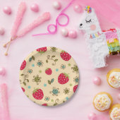 Aardbeienpatroon Papieren Bordje (Feest)