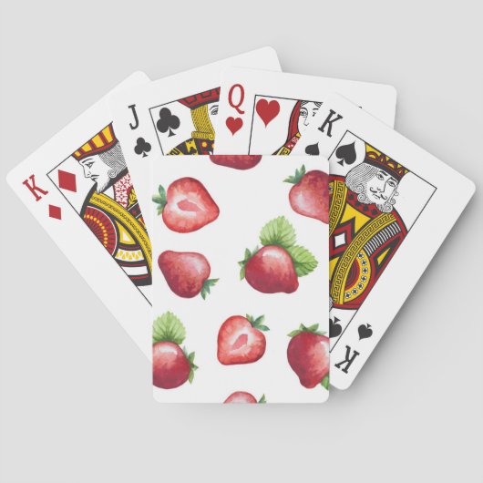 Aardbeienpatroon Pokerkaarten (Achterkant)