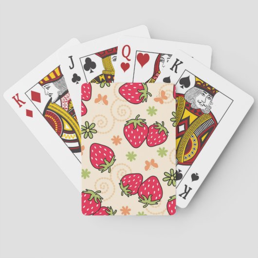Aardbeienpatroon Pokerkaarten (Achterkant)