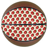 Aardbeienpatroon, rode aardbeien, fruit, blad basketbal (Voorkant)
