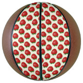 Aardbeienpatroon, rode aardbeien, fruit, blad basketbal (Verticaal)