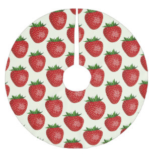 Aardbeienpatroon, rode aardbeien, fruit, blad kerstboom rok