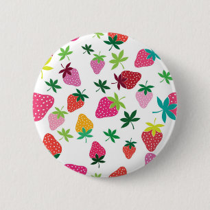 Aardbeienpatroon Ronde Button 5,7 Cm