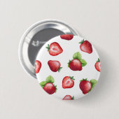Aardbeienpatroon Ronde Button 5,7 Cm (Voorkant /achterkant)