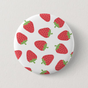 Aardbeienpatroon Ronde Button 5,7 Cm