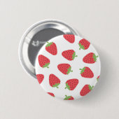 Aardbeienpatroon Ronde Button 5,7 Cm (Voorkant /achterkant)