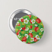 Aardbeienpatroon Ronde Button 5,7 Cm (Voorkant /achterkant)