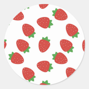 Aardbeienpatroon Ronde Sticker