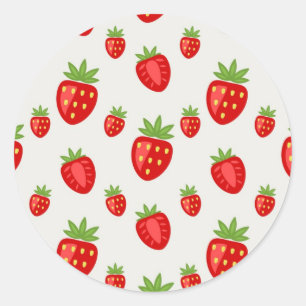 Aardbeienpatroon Ronde Sticker