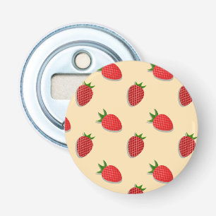 Aardbeienpatroon voor vruchtenzomertijd goede bes button flesopener