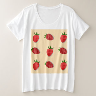 Aardbeienpatroon voor vruchtenzomertijd goede bes grote maat t-shirt