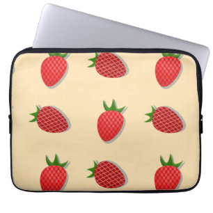 Aardbeienpatroon voor vruchtenzomertijd goede bes laptop sleeve