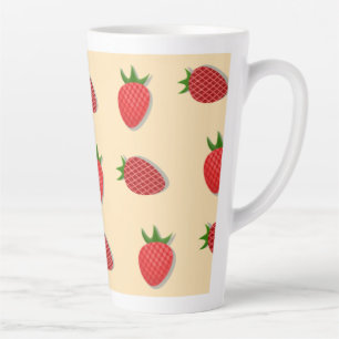 Aardbeienpatroon voor vruchtenzomertijd goede bes latte mok