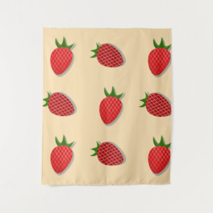 Aardbeienpatroon voor vruchtenzomertijd goede bes wandkleed