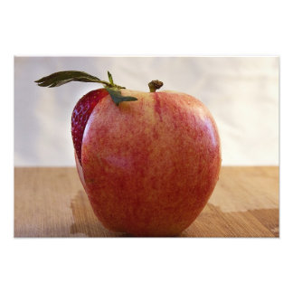 Aardbeiensap en unieke fruitfoto foto afdruk