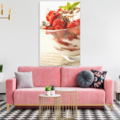 Aardbeiensap met vers yoghurt canvas afdruk (Insitu (Woonkamer))